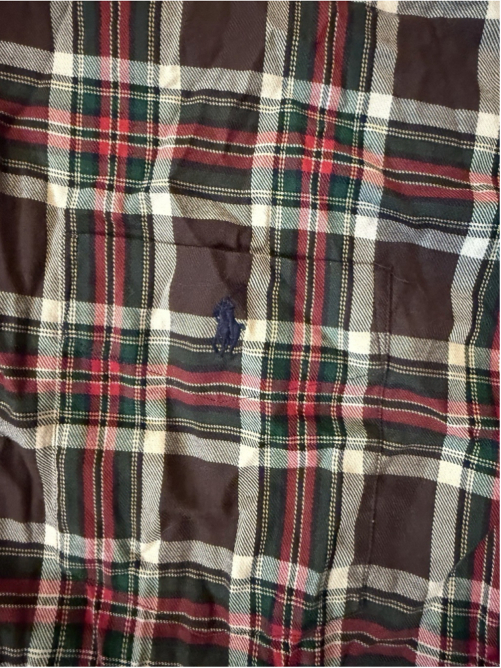 VTG POLO RALPH LAUREN Mcmeel Brown And Red Plaid Cotton Button Down Blue Logo L - Picture 3 of 5